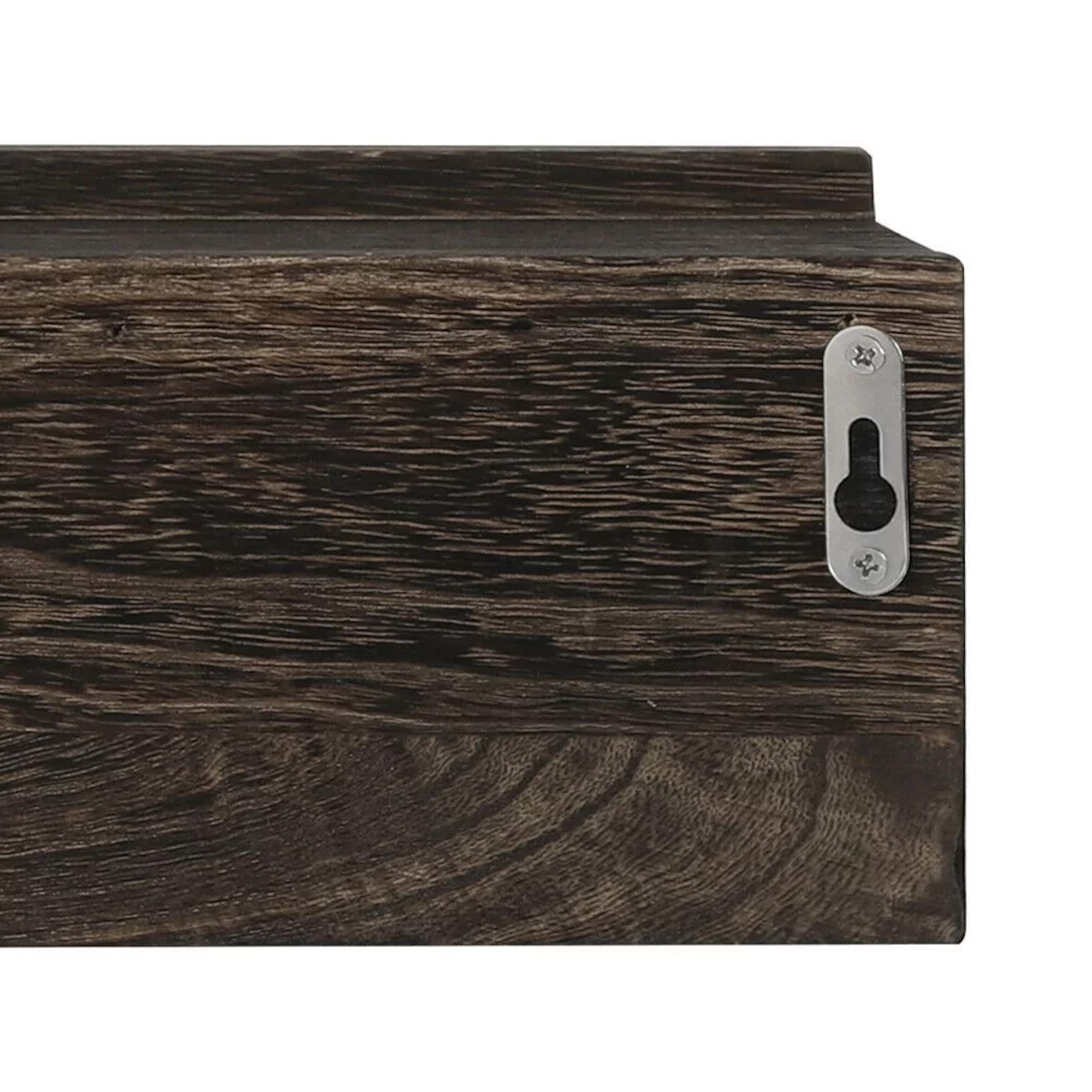 NEX™ 16" Dark Brown Wall-Mounted Floating 4-Hook Coat Racks, 2ct.